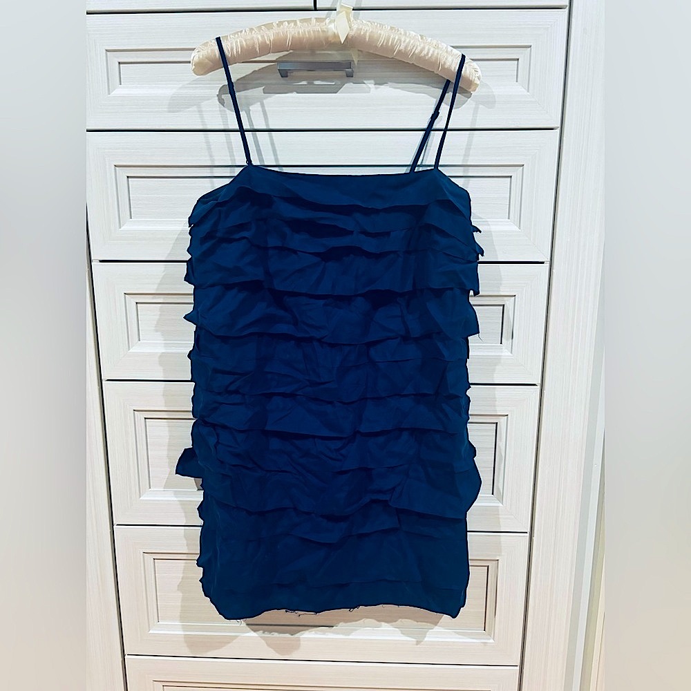 SILK 100% Blue Tiered Flapper Dress 💯
